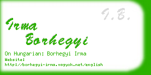 irma borhegyi business card